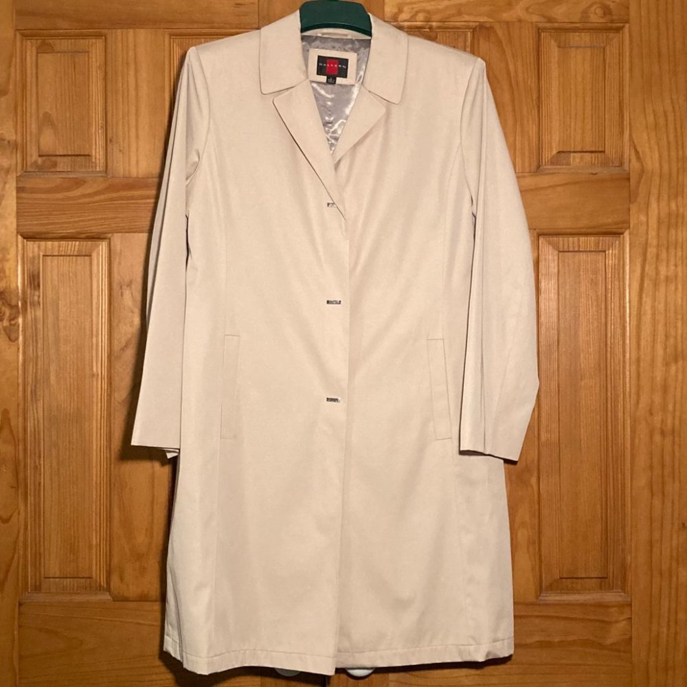 NWOT Gallery Vintage 90s Trench Coat Lined Tan Size L Large